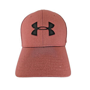 Under Armour Cap Hat UA ISO Chill Size L/XL Fitted Salmon Black Logo Lining